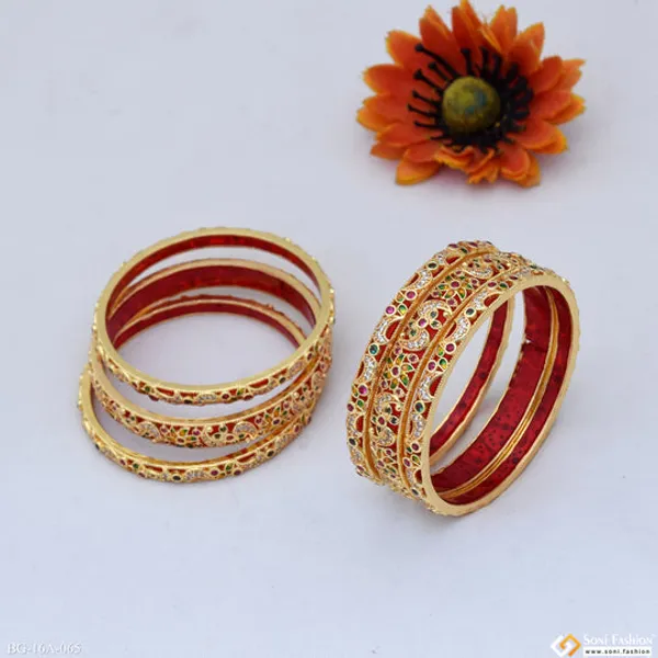 Unique_Design_Gold_Plated_Bangles_For_Women_Style_A065