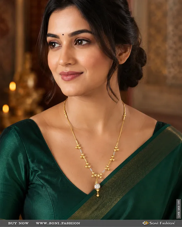 1_Gram_Gold_Plated_With_Diamond_Lovely_Design_Necklace_For_Ladies_Style_A105