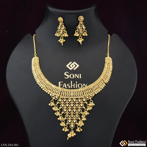 1_Gram_Gold_Plated_Heart_Glamorous_Design_Necklace_Set_For_Women_Style_A861