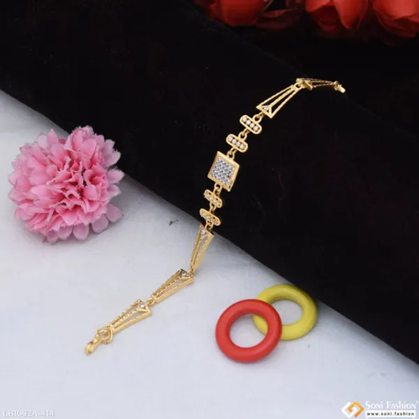 1_Gram_Gold_Plated_Bracelet_For_Ladies_Style_A414