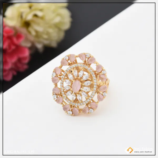Fashion_Forward_With_Diamond_Designer_Gold_Plated_Ring_For_Ladies_Style_A184