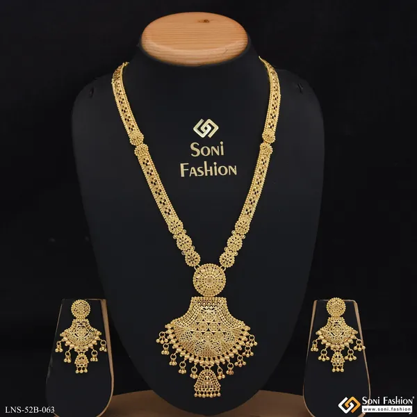 1_Gram_Gold_Plated_Dazzling_Design_Necklace_Set_For_Women_Style_B063