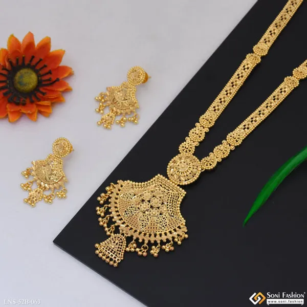 1_Gram_Gold_Plated_Dazzling_Design_Necklace_Set_For_Women_Style_B063