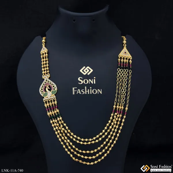 5_Line_Designer_Gold_Plated_Brass_Beaded_Mala_For_Women_Style_A740