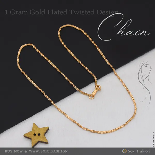 1_Gram_Gold_Plated_Twisted_Design_Chain_For_Ladies_Style_A638