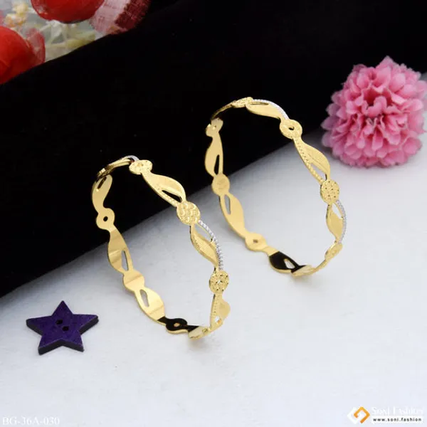 1_Gram_Gold_Plated_Graceful_Design_Funky_Design_Bangles_For_Lady_Style_A030