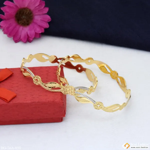 1_Gram_Gold_Plated_Graceful_Design_Funky_Design_Bangles_For_Lady_Style_A030
