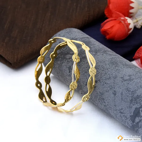 1_Gram_Gold_Plated_Graceful_Design_Funky_Design_Bangles_For_Lady_Style_A030