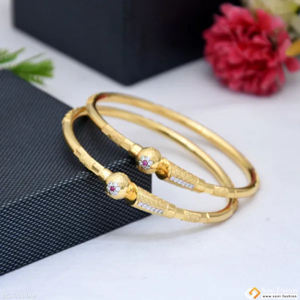 1_Gram_Gold_Plated_Opulent_Design_Bangles_For_Ladies_Style_A059