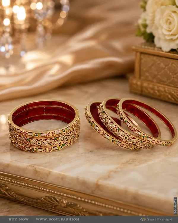 Fancy_Design_Gold_Plated_Antique_Bangles_For_Women_Style_A071