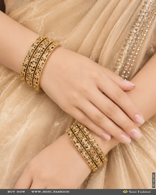 Unique_Design_Gold_Plated_Bangles_For_Women_Style_A065
