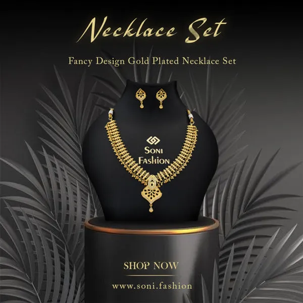 Fancy_Design_Cool_Design_Gold_Plated_Necklace_Set_For_Women_Style_A723