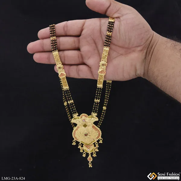 3_Line_Graceful_Design_Gold_Plated_Mangalsutra_For_Women_Style_A824