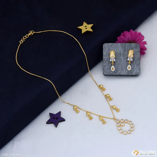 1_Gram_Gold_Plated_Eye_Catching_Design_Necklace_Set_For_Women_Style_B364