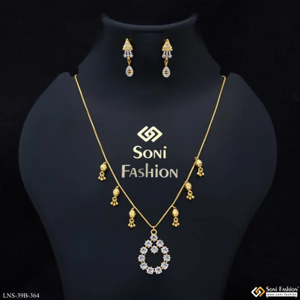 1_Gram_Gold_Plated_Eye_Catching_Design_Necklace_Set_For_Women_Style_B364
