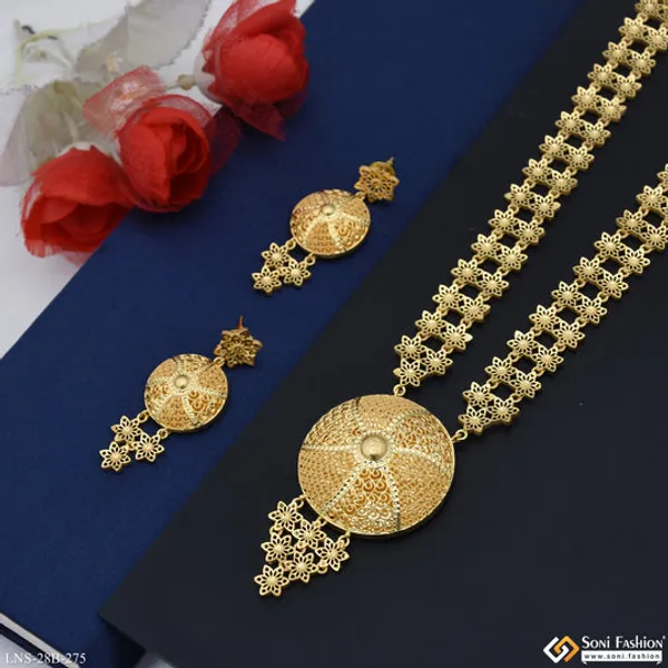1_Gram_Gold_Plated_Decorative_Design_Necklace_Set_For_Women_Style_B275