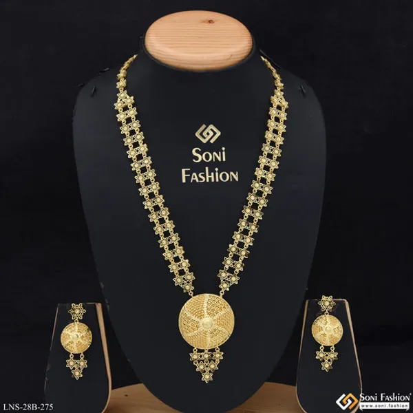 1_Gram_Gold_Plated_Decorative_Design_Necklace_Set_For_Women_Style_B275