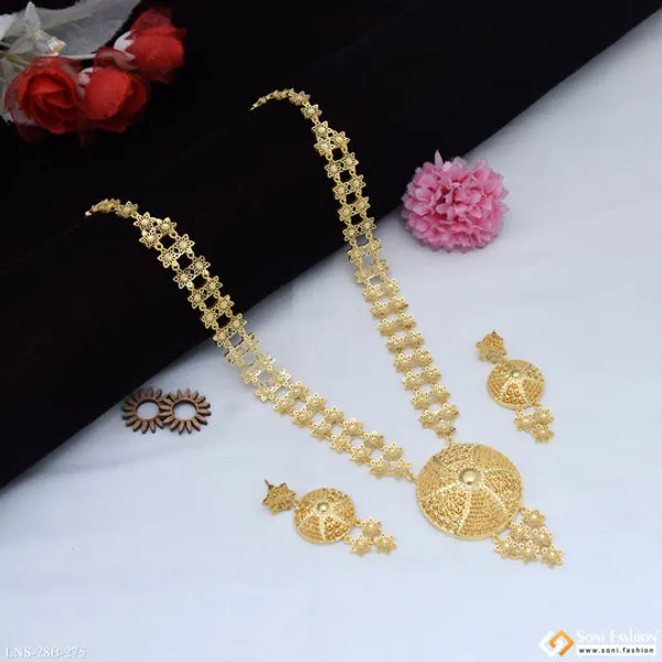 1_Gram_Gold_Plated_Decorative_Design_Necklace_Set_For_Women_Style_B275