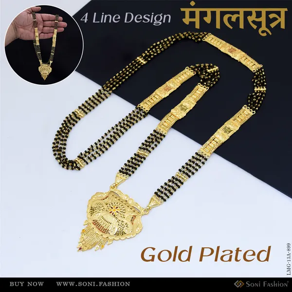 4_Line_Brilliant_Design_Gold_Plated_Mangalsutra_For_Women_Style_A899