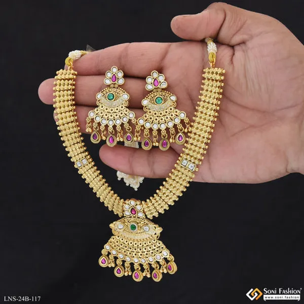 Best_Quality_Gold_Plated_Antique_Necklace_Set_For_Women_Style_B117