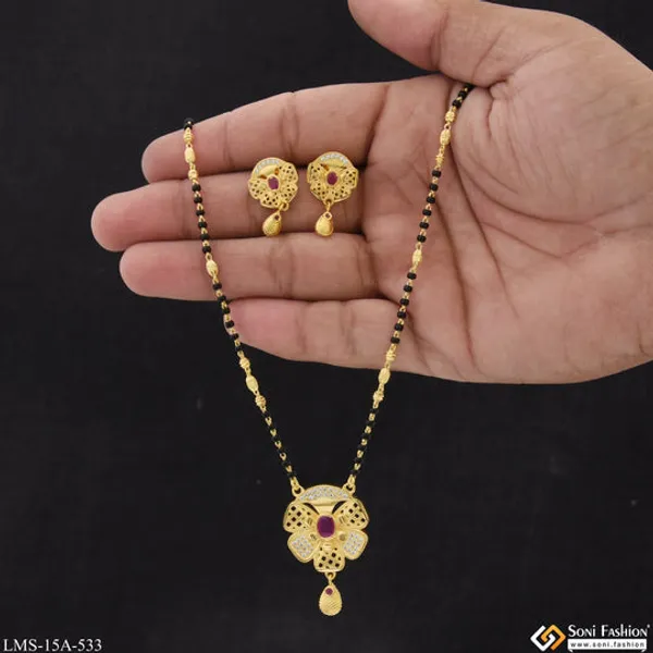 Finely_Detailed_Gold_Plated_Mangalsutra_Set_For_Women_Style_A533