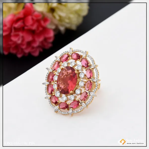 Dazzling_Design_With_Diamond_Designer_Gold_Plated_Ring_For_Ladies_Style_A190