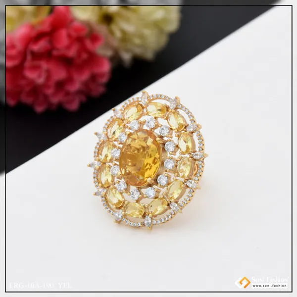 Dazzling_Design_With_Diamond_Designer_Gold_Plated_Ring_For_Ladies_Style_A190