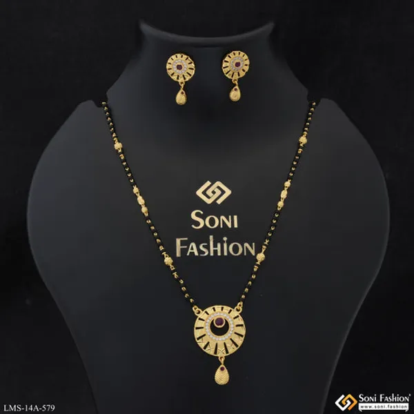 Glittering_Design_Gold_Plated_Mangalsutra_Set_For_Women_Style_A579
