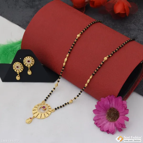 Glittering_Design_Gold_Plated_Mangalsutra_Set_For_Women_Style_A579