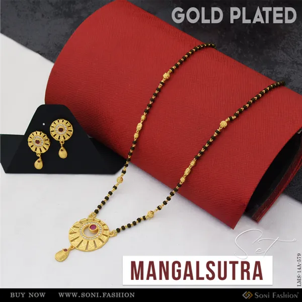 Glittering_Design_Gold_Plated_Mangalsutra_Set_For_Women_Style_A579