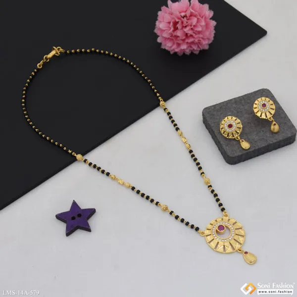 Glittering_Design_Gold_Plated_Mangalsutra_Set_For_Women_Style_A579