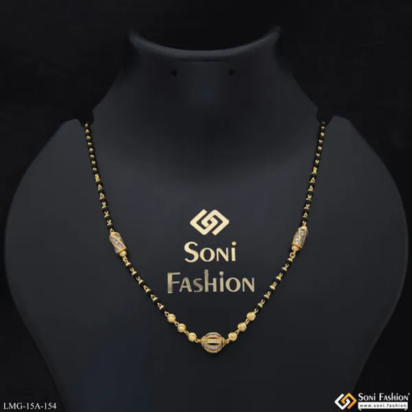 1_Gram_Gold_Plated_With_Diamond_Glamorous_Design_Mangalsutra_For_Women_Style_A154