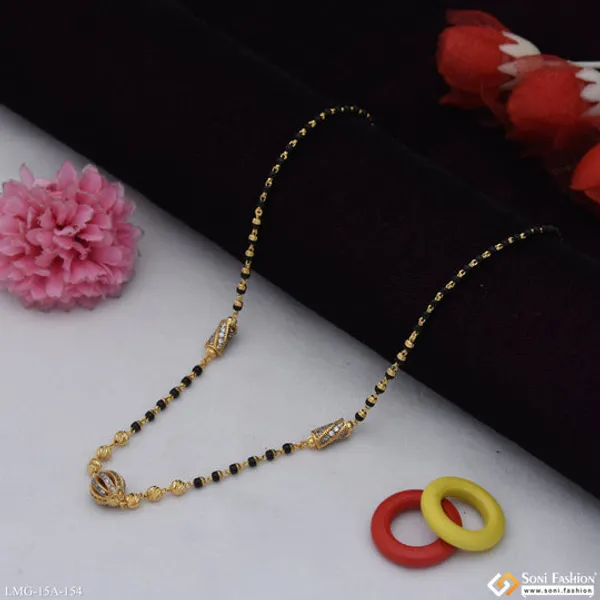 1_Gram_Gold_Plated_With_Diamond_Glamorous_Design_Mangalsutra_For_Women_Style_A154