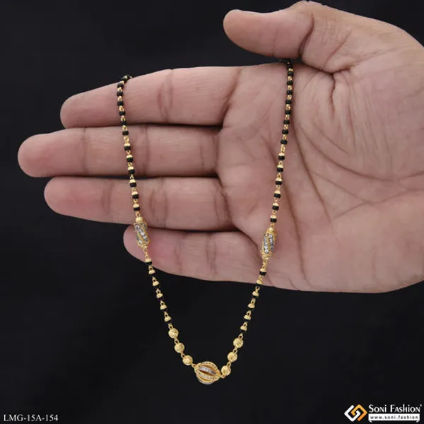 1_Gram_Gold_Plated_With_Diamond_Glamorous_Design_Mangalsutra_For_Women_Style_A154