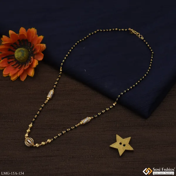 1_Gram_Gold_Plated_With_Diamond_Glamorous_Design_Mangalsutra_For_Women_Style_A154