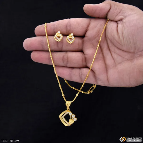 Lovely_Design_Gold_Plated_Necklace_Set_For_Women_Style_B369
