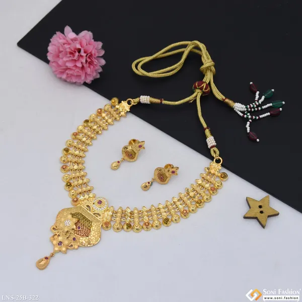Radiant_Design_Gold_Plated_Necklace_Set_For_Women_Style_B322