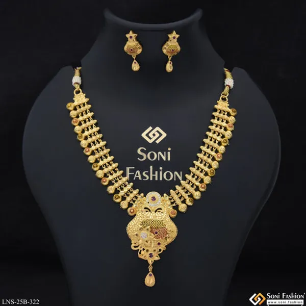 Radiant_Design_Gold_Plated_Necklace_Set_For_Women_Style_B322