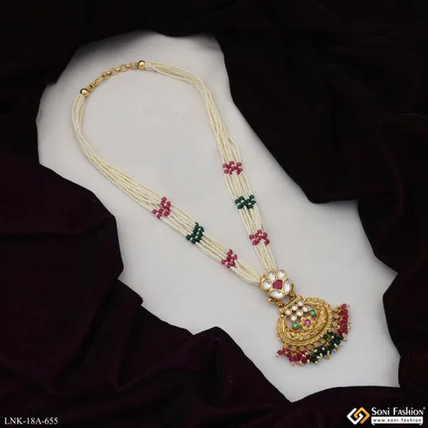 Opulent_Design_Gold_Plated_Antique_Necklace_For_Women_Style_A655