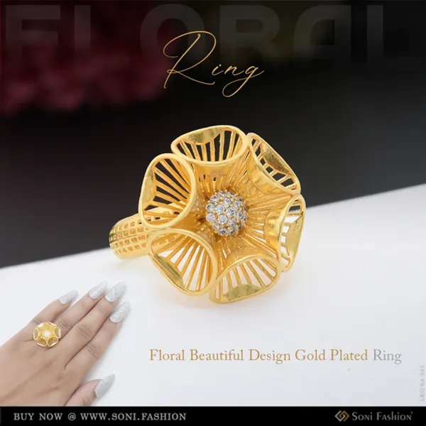 Floral_Beautiful_Design_Gold_Plated_Ring_For_Ladies_Style_A241