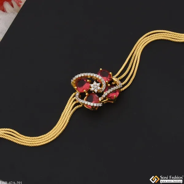 1_Gram_Gold_Plated_Sparkling_Design_Bracelet_For_Ladies_Style_A391