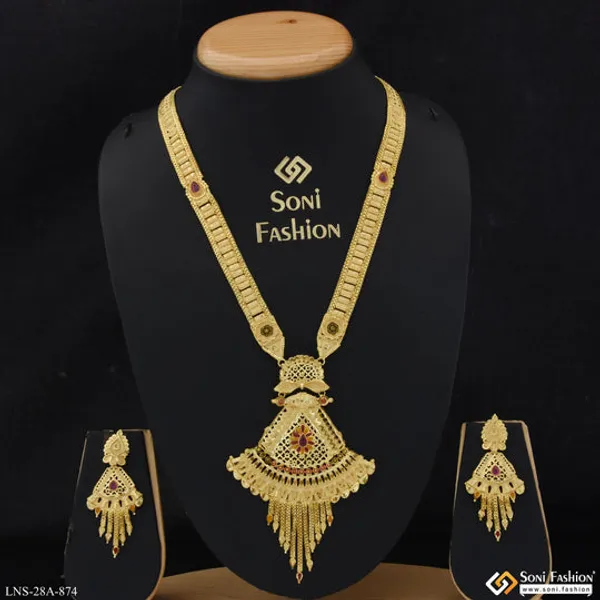 Glamorous_Design_Gold_Plated_Necklace_Set_For_Women_Style_A874