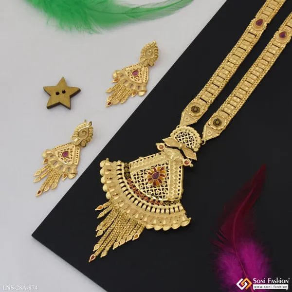 Glamorous_Design_Gold_Plated_Necklace_Set_For_Women_Style_A874