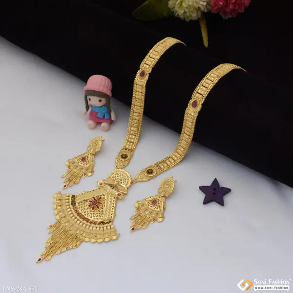 Glamorous_Design_Gold_Plated_Necklace_Set_For_Women_Style_A874
