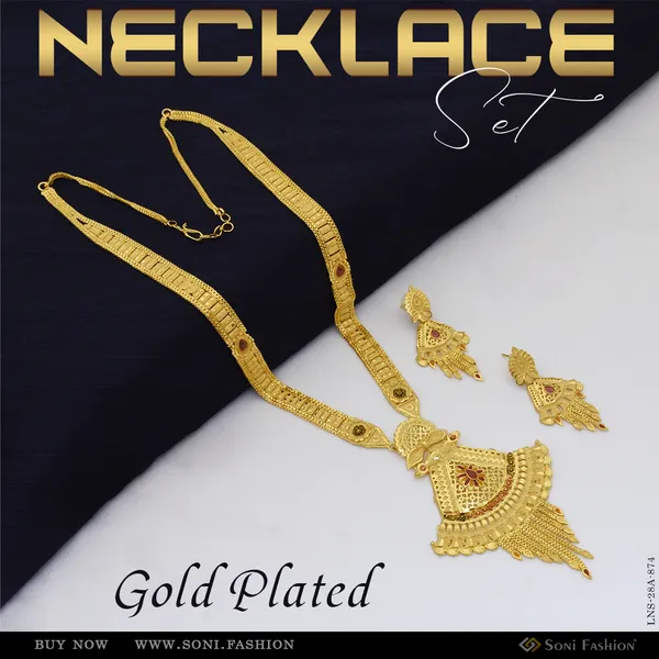 Glamorous_Design_Gold_Plated_Necklace_Set_For_Women_Style_A874