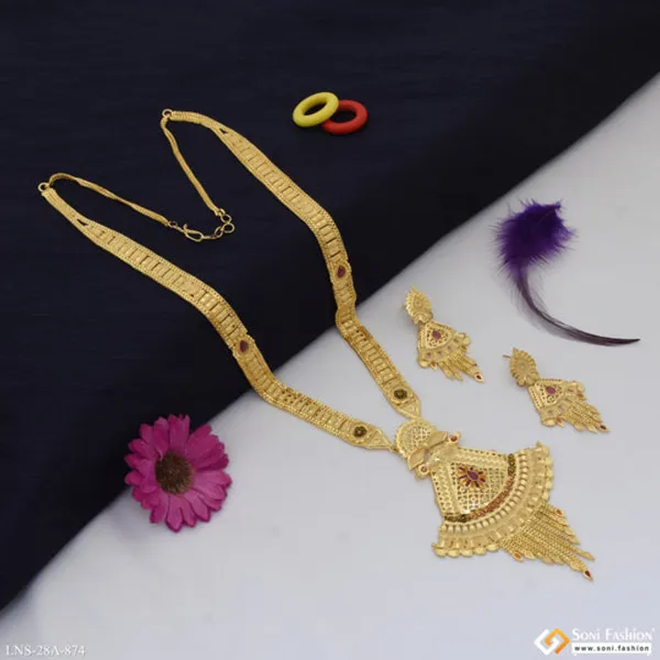 Glamorous_Design_Gold_Plated_Necklace_Set_For_Women_Style_A874