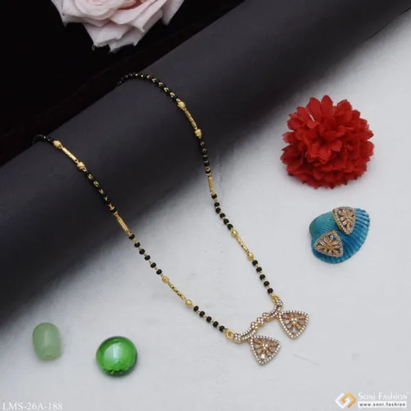 1_Gram_Gold_Plated_With_Diamond_Best_Quality_Mangalsutra_Set_For_Women_Style_A188