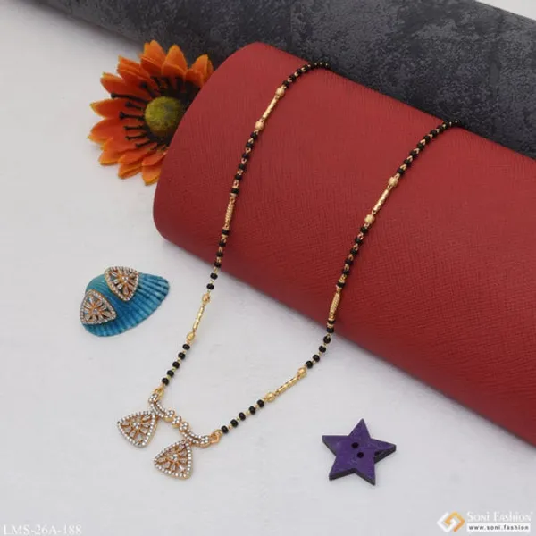 1_Gram_Gold_Plated_With_Diamond_Best_Quality_Mangalsutra_Set_For_Women_Style_A188