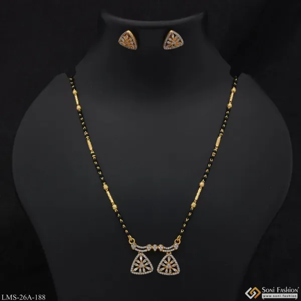 1_Gram_Gold_Plated_With_Diamond_Best_Quality_Mangalsutra_Set_For_Women_Style_A188