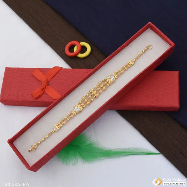 1_Gram_Gold_Plated_With_Diamond_Casual_Design_Bracelet_For_Ladies_Style_A365